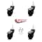Service Caster 3 Inch Black Hooded Neoprene Rubber 5/16 Inch Grip Neck Stem Casters SCC, 4PK SCC-GN03S310-NPRB-BK-4 - alternate 2